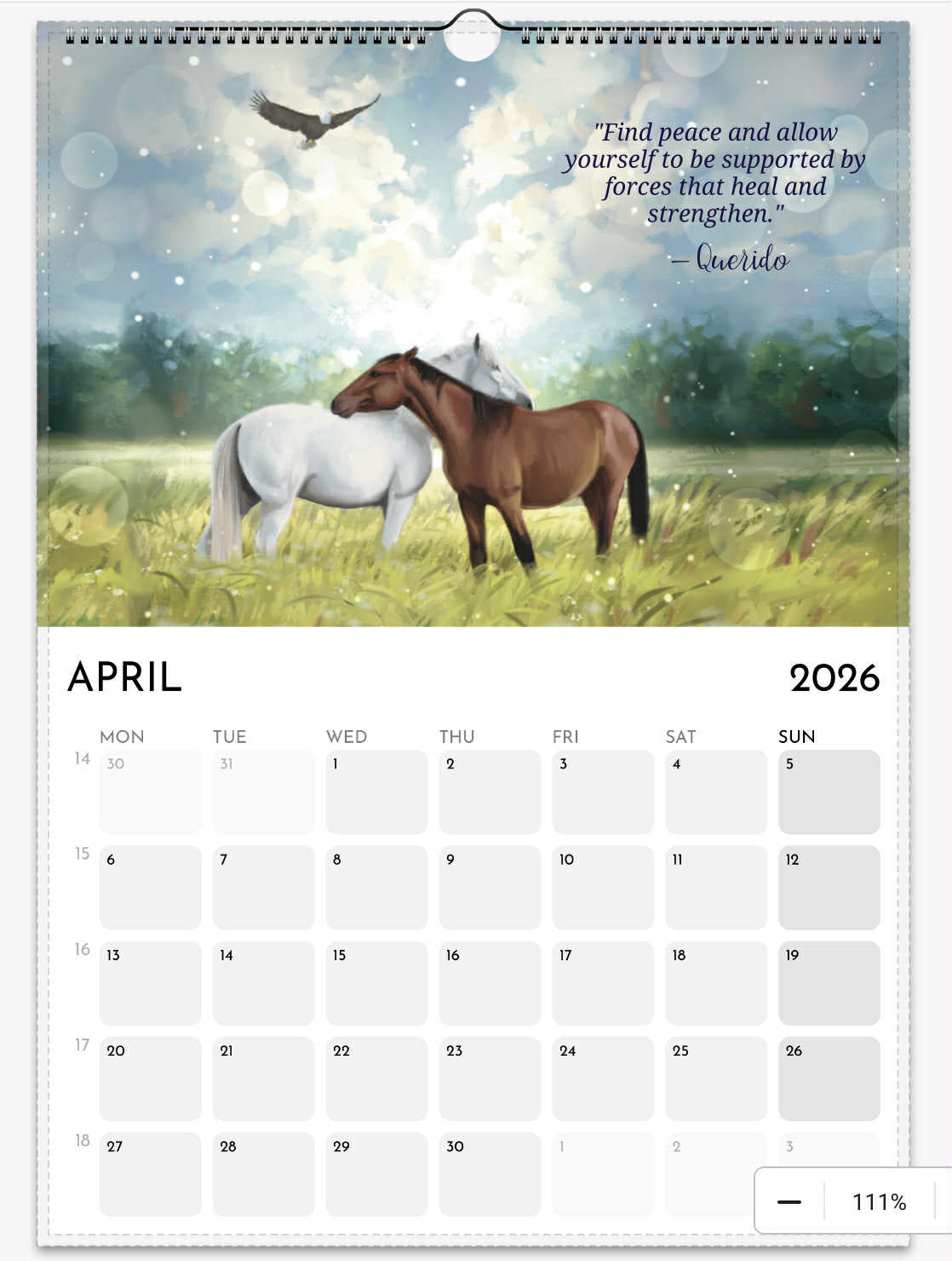 Calender A4, Messages from the horses